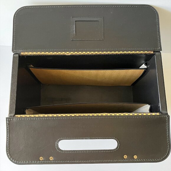 Vintage Pilot Case Heavy Vinyl Coated Briefcase Attache Travel Case Black - Picture 4 of 7